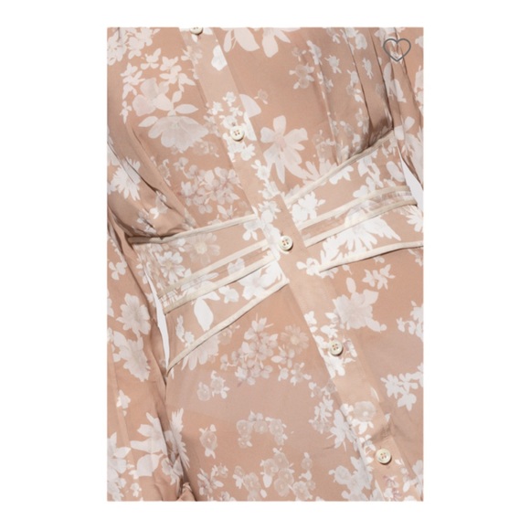 LAST CALL! DSQUARED2 Women’s Brown & Cream Floral Patterned Dress Size 40 - Picture 5 of 14